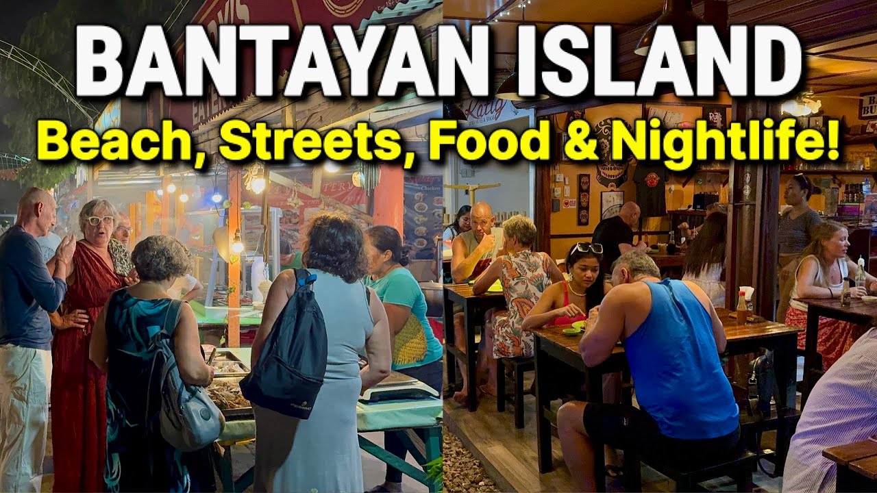 Bantayan Island in CEBU, Philippines | Beach Walk, Street Scenes, Food Tour & Nightlife!