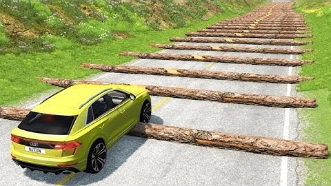 Cars vs 100 Fallen trees - BeamNG.Drive
