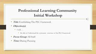 Professional Learning Plan  2026  - 2027