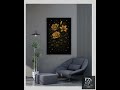Galactic Garden Wall Art | Gold Floral Digital Print |Printable Home Decor | Modern Botanical Ill...