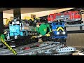 LEGO Train Track Setup #10!  Cargo and Passenger Trains, MOC Bridges and Three Levels!