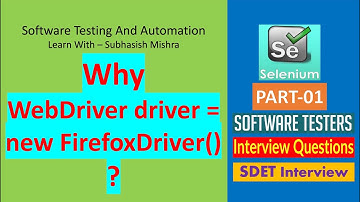 Why WebDriver driver = new FirefoxDriver() ? || Explanation