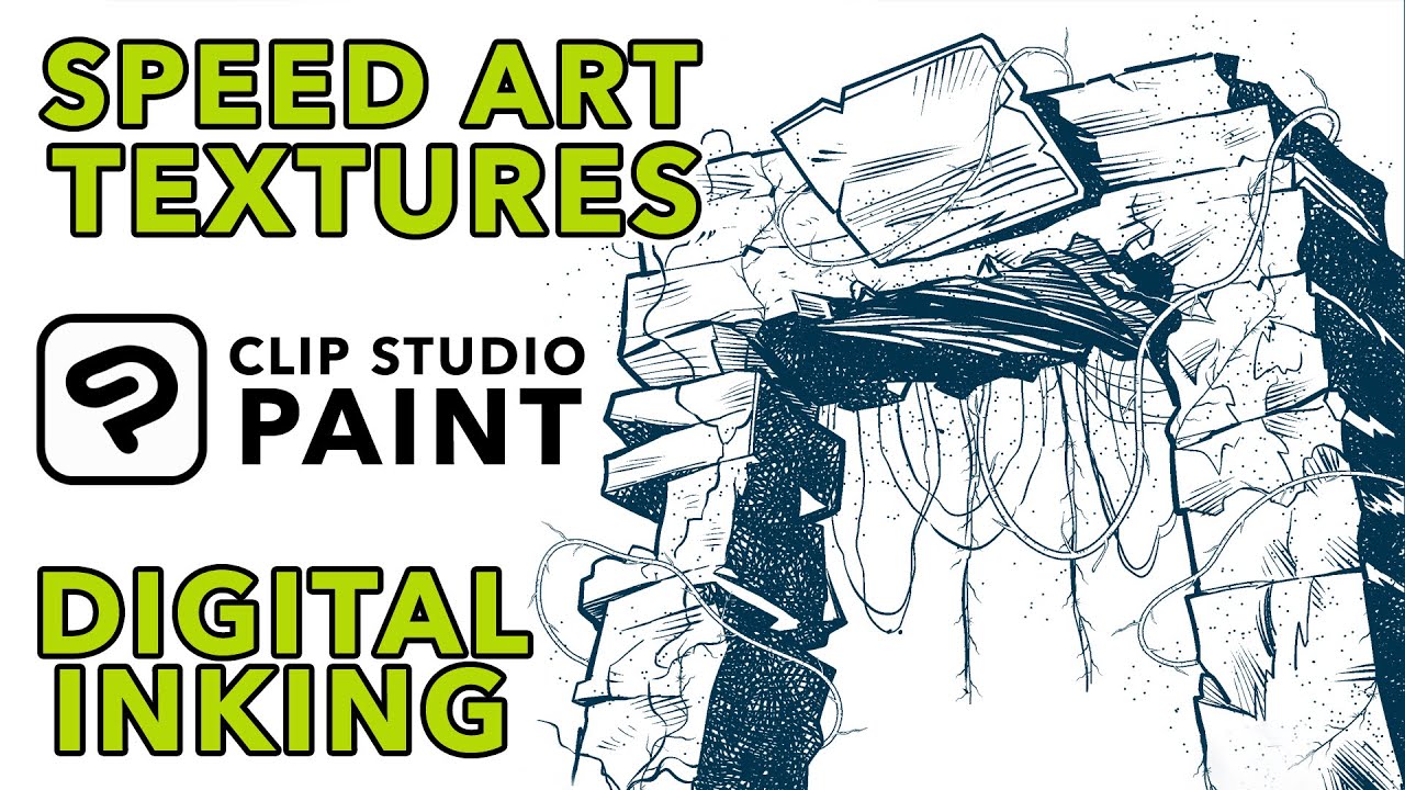 Texture Inking in Clip Studio Paint - Digital Inking - YouTube