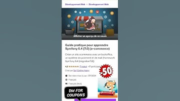 Mon cours de sf6.4 sur udemy #symfony #coding #website #programming #webdevelopment #coupon #php