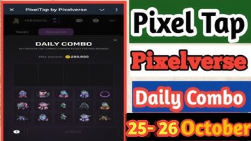Pixel Tap Pixelverse 25-26 October Daily Combo | Pixelverse Daily Rewards ! Pixel Tap By Pixelverse