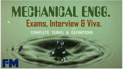 Mechanical Engineering Entire Fluid Mechanics terms - last minute Interview/Viva & Exam preperation