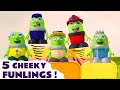 5 Little Monkeys Jumping On The Bed Nursery Rhyme Song with the Funny Funlings