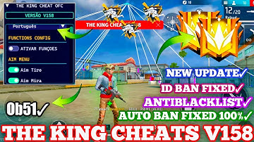 THE KING CHEATS V158 | OB51 FF HACK | FREE FIRE MOD MENU | THE KING CHEATS HACK | FF HACK
