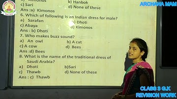 DAV SCHOOL TUTORIAL CLASS 3 G K REVISION WORK BY ARCHANA MAM