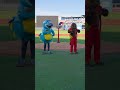 Ever seen a weigh-in like this??? #firefighters #baseball #mascot #danceoff #competition #sports
