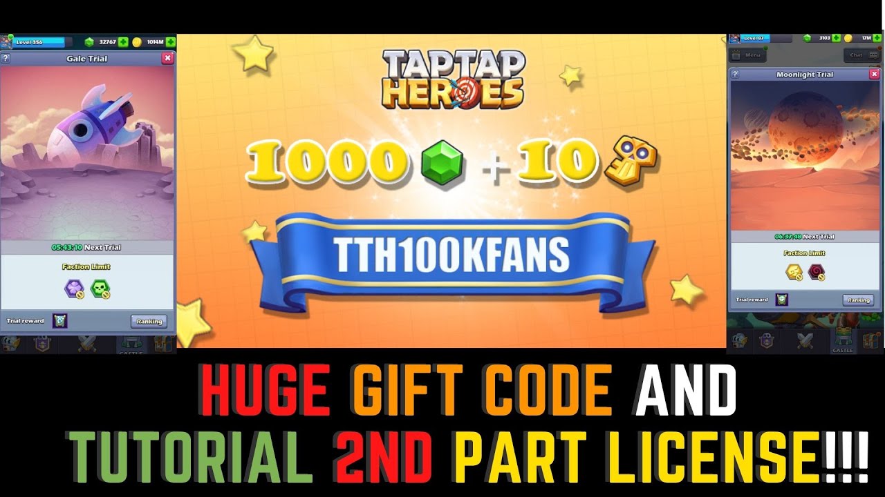 ✓Taptap Heroes Huge Gift Code And Tutorial 2Nd Part License!!! - Youtube