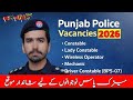 Punjab Police Vacancies 2025–2026 | Constable Jobs BPS-07 | Apply Online | Latest Jobs Pakistan