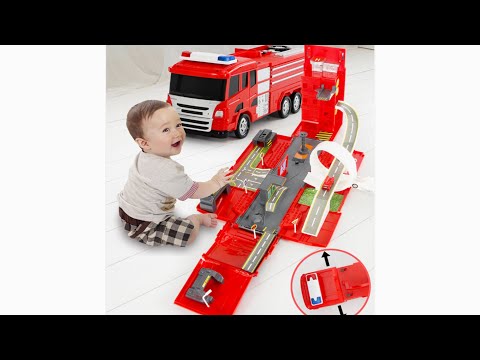 Transformed Fir Truck Multi-Functional Parking DIY Building Car Vehicle City Track Set With Fir