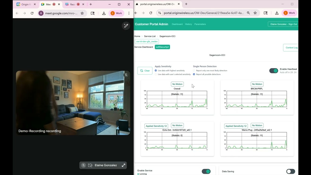 Basic WiFi Sensing Demo on Sagemcom router running prpl 4.0 container