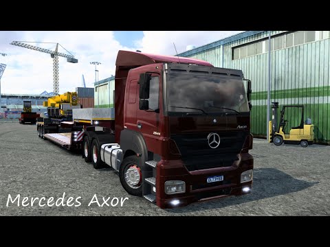 Euro Truck Simulator 2 2021 4K Mercedes Axor 2644 Custom Excavator Haul Hanover to Hamburg 1.41