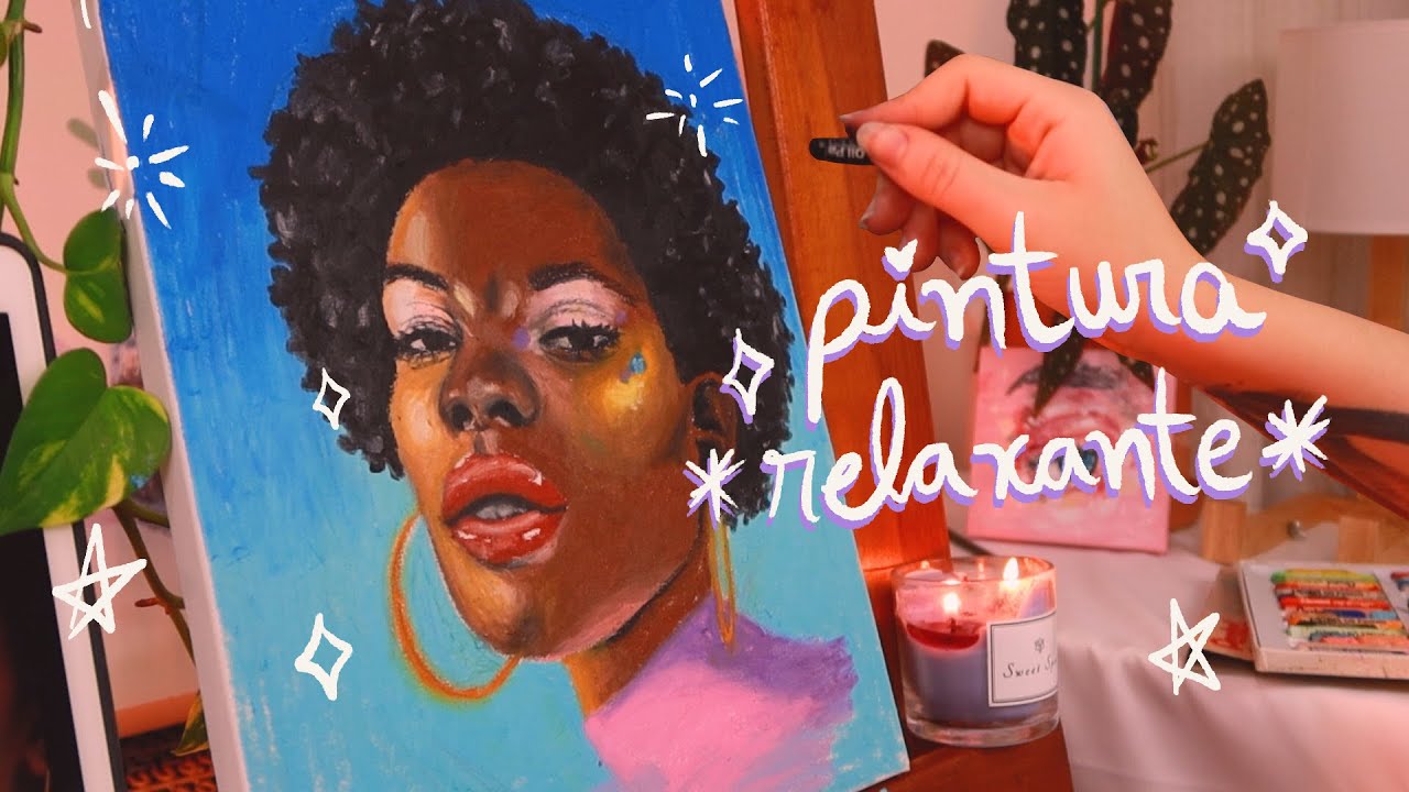 pintando uma tela com giz pastel oleoso ✨ *relaxante* 🎨