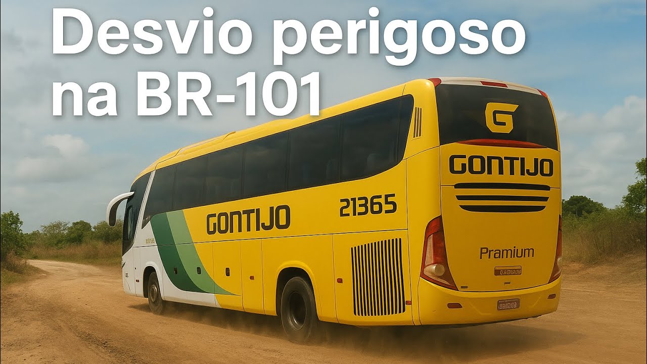 Desvio perigoso na BR-101! Ônibus da Gontijo enfrenta estrada de terra na Bahia 🚌💨 #2 