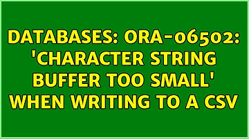 Databases: ORA-06502: 