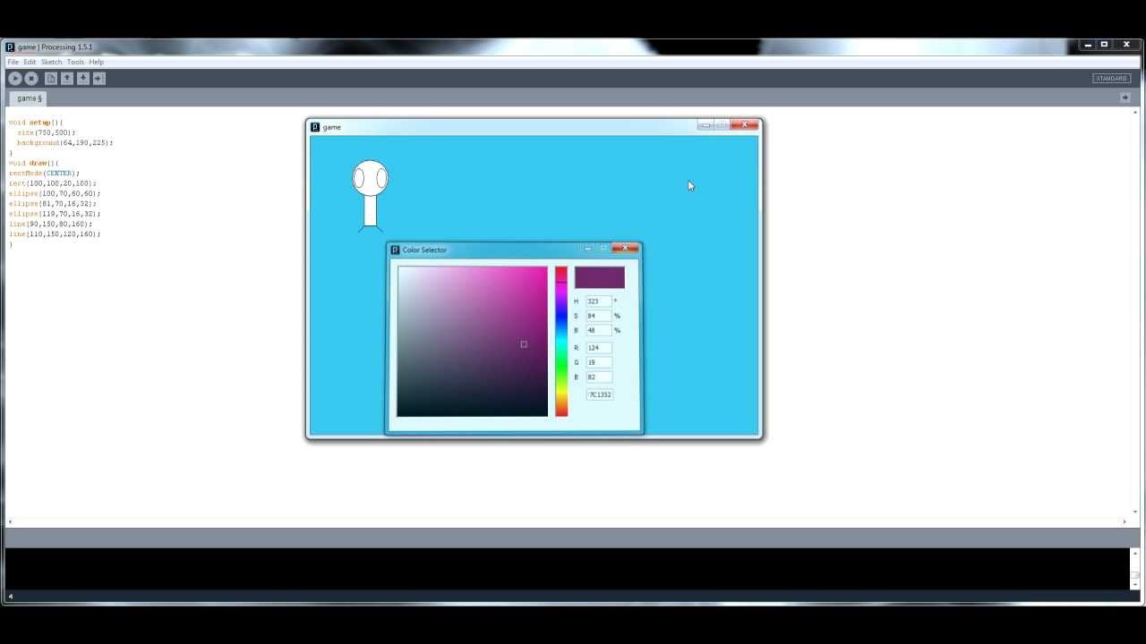Game Design in Processing Part. 4 Coloring Shapes - YouTube
