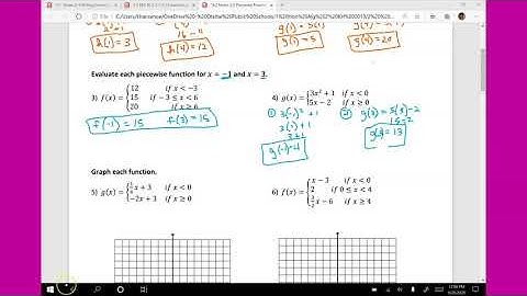 Notes 2.6 Piecewise Functions