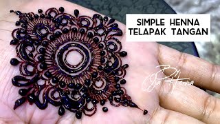 Motif henna untuk telapak tangan | easy henna design tutorial