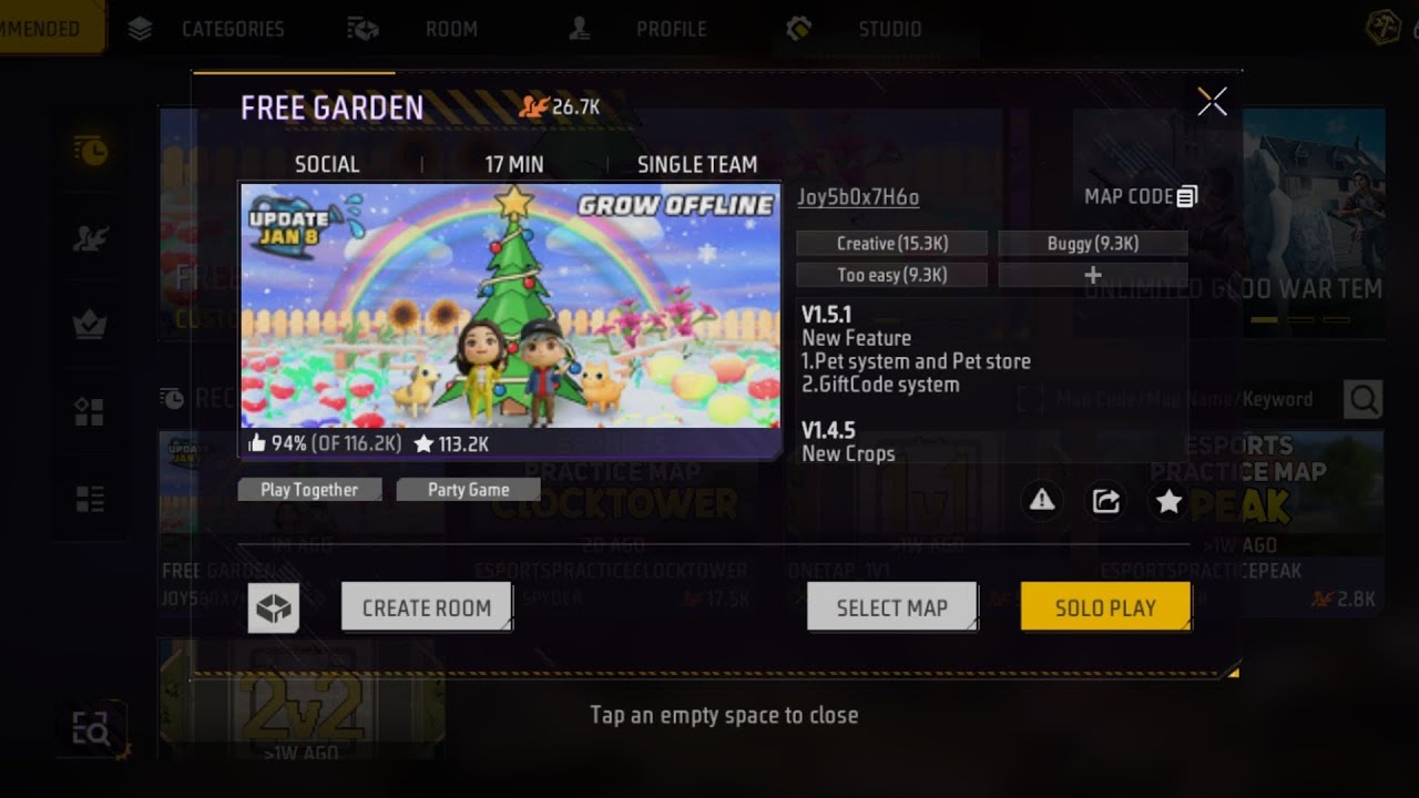How to play garden 🏡 grow in free fire 🔥
