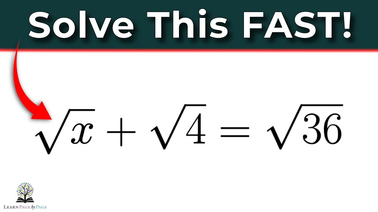 Solve Square Roots Fast SAT Prep: Solve Square Root Algebra Equations Fast | GCSE Higher - YouTube