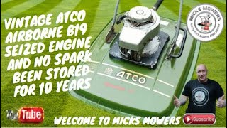 Hover Mower Vintage ATCO Airborne B19 Seized Engine And No Spark #ATCO #VINTAGE