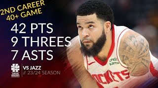 Fred VanVleet 42 pts 9 threes 7 asts vs Jazz 23/24 season