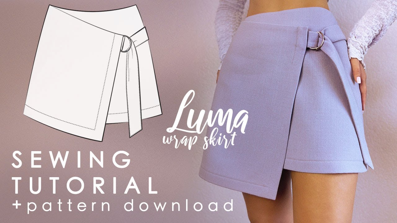 Easy Wrap Mini Skirt with Belt Detail Sewing Tutorial + Pattern