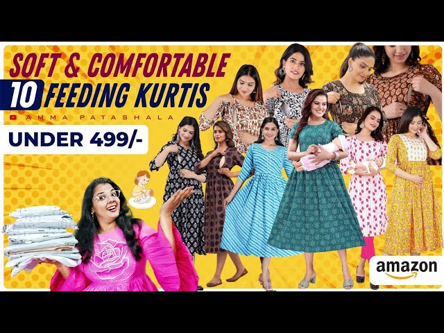 Feeding Kurtis Under 500 | Naira Boutique | Feeding Tops Online | Materniy  Dress - YouTube