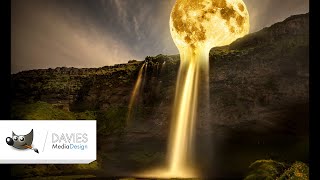 Moon Waterfall Photo Manipulation (GIMP Tutorial) screenshot 4