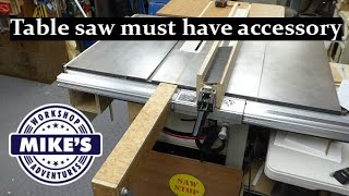 Table saw infeed support a must have accessory
