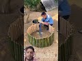 Making a Bamboo Garden Bed: Man Builds a Circular Garden Bed with Bamboo