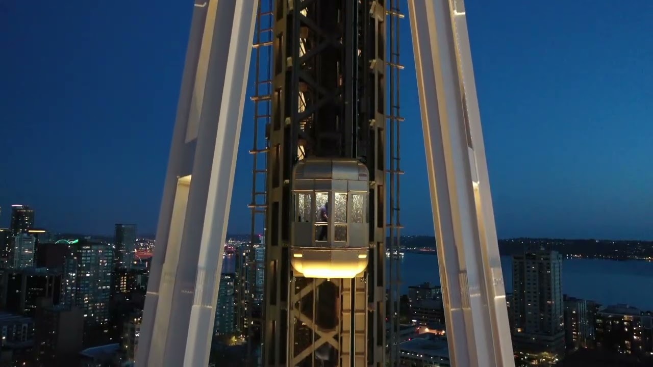 Space Needle Elevator Evening