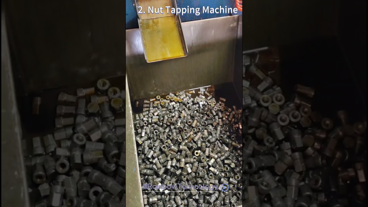 Rainbow wheel nuts production line, with 4 equipment together