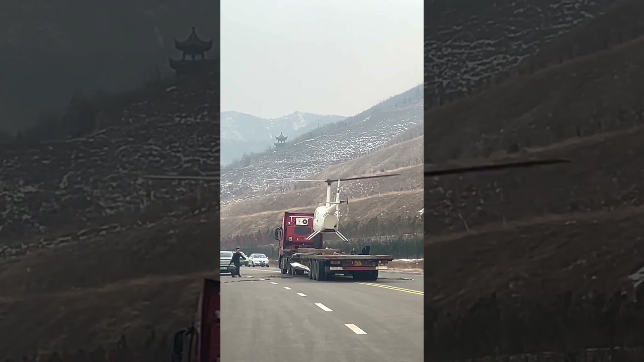 Unusual Helicopter Takeoff From a Tractor-Trailer Platform