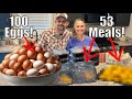 We turned 100 EGGS into 53 FREEZER MEALS!