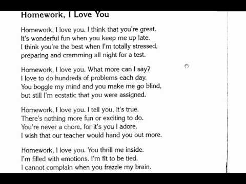 homework i love u poem