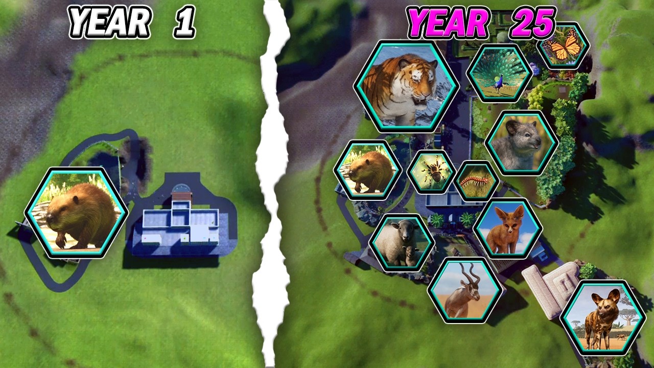I Spent 25 Years Making ANOTHER Randomly Generated Zoo | Planet Zoo | Year 1-25