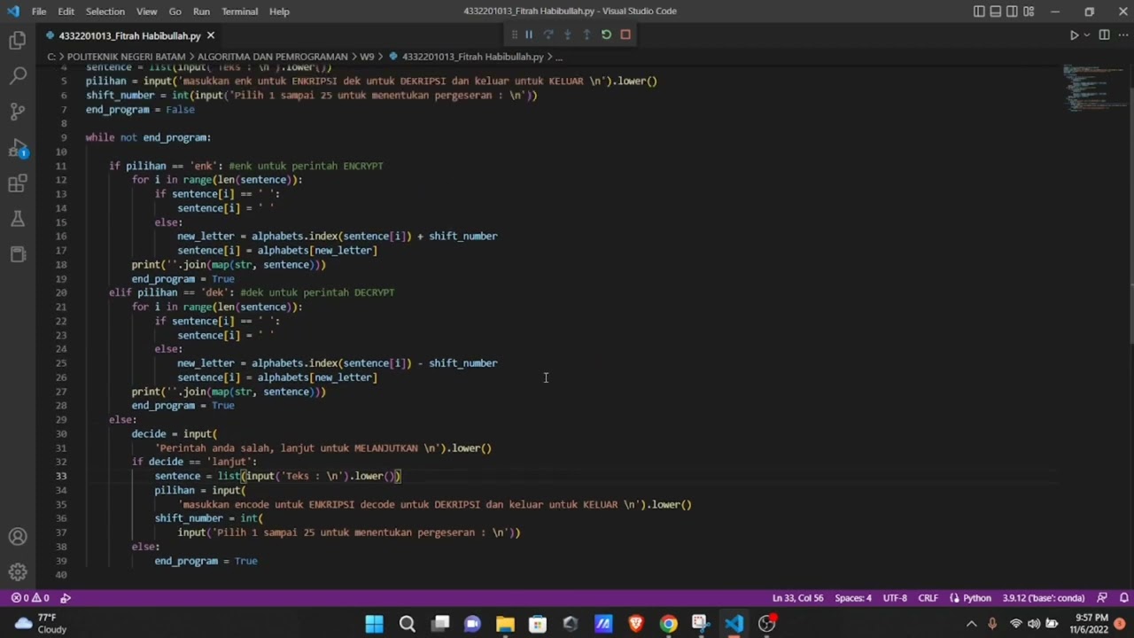 Tutorial Enkripsi Dan Dekripsi Kriptografi Menggunakan Bahasa Python