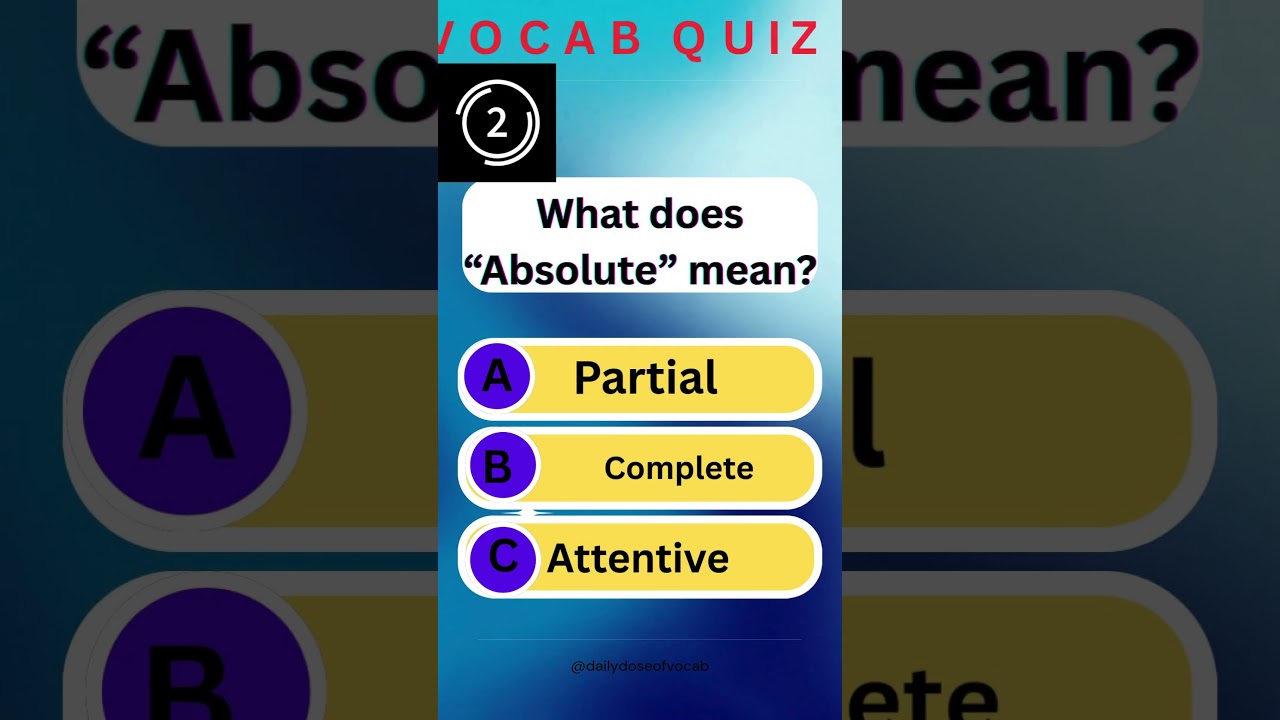 | Быстрый тест по английской лексике | Что означает слово «абсолют»? | 