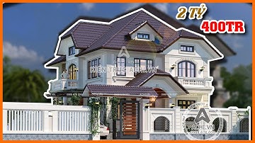 SIÊU ĐẸP Biệt thự tân cổ điển 2 tầng mái thái cách điệu tại Hòa Bình - ACHI 23046