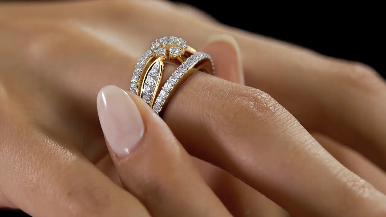 Floral Pave Diamond Wedding Band, Gift For Women