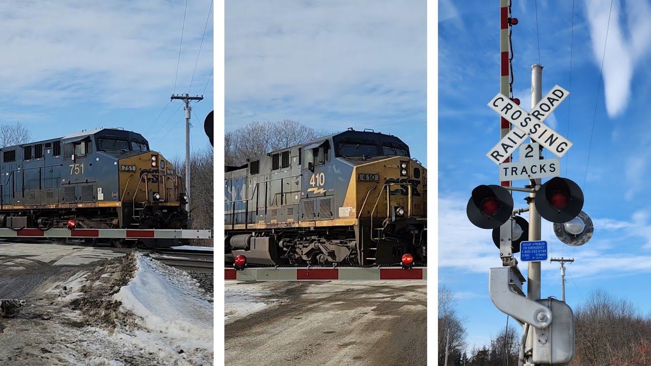 2 CSX Trains Racing Eastbound in Portland, NY! CSX 751 and CSX 410!