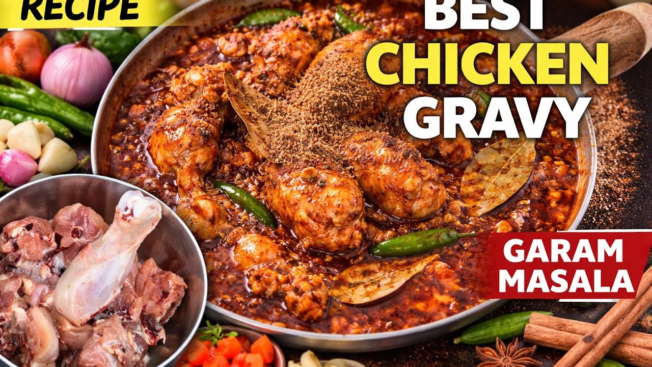 Chicken Gravy Recipe | Dhaba Style Chicken Curry | Restaurant Style Chicken Gravy at Home