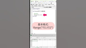 EXCEL VBA - 儲存格 09 Range參照行(Row)全體範圍