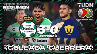 Resumen y goles | Santos 3-0 Pumas | Liga Mx - CL2023 J2 | TUDN