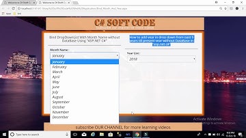Bind DropDownList With Month Name and Year without DataBase Using ASP.NET C# "C# Soft Code"