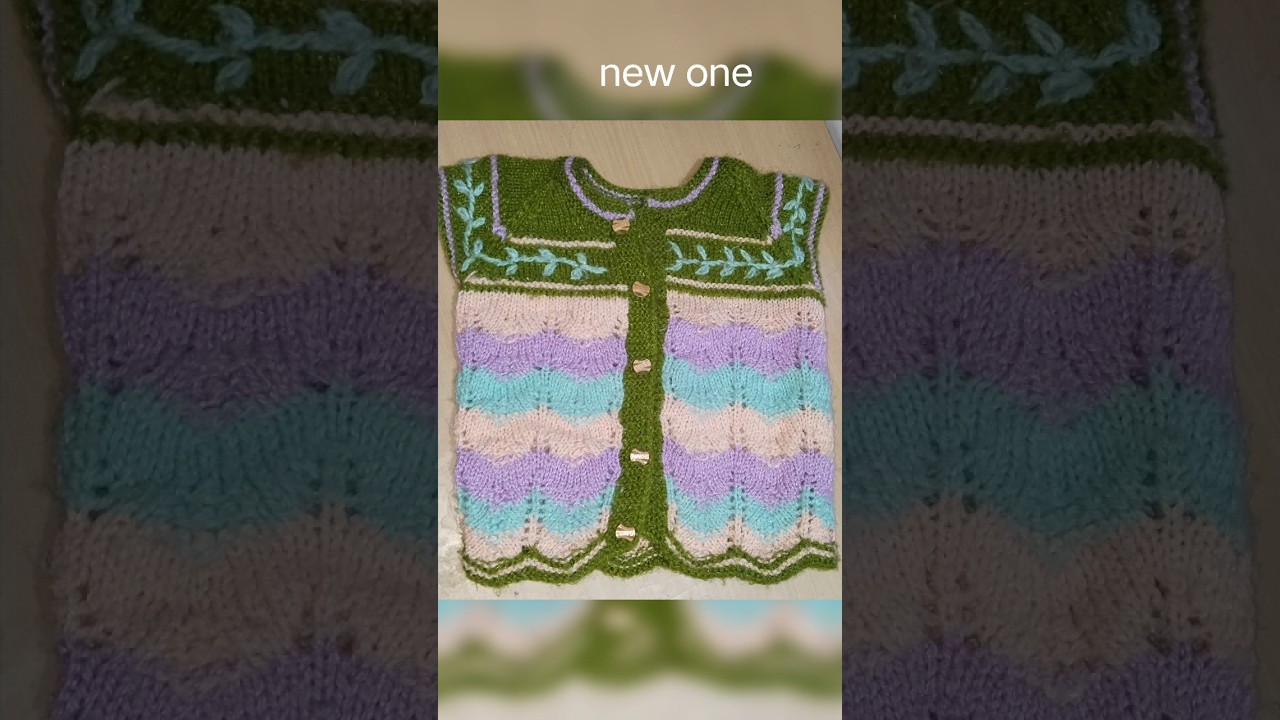 very easy and beautiful multicolour half sweater design for kids😍😘.